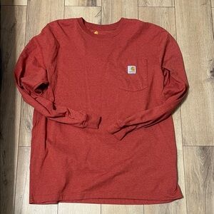 Carhartt Brick Red Long Sleeve Pocket Tee